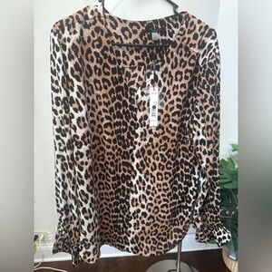 Tahari women’s animal print blouse size XL NWT